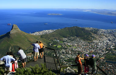 Visitors viewing city from Top Station