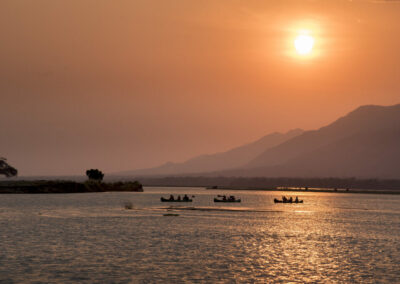 Mana Pools National Park Zimbabwe African Bush Camps Canoe Sunset Zambezi River
