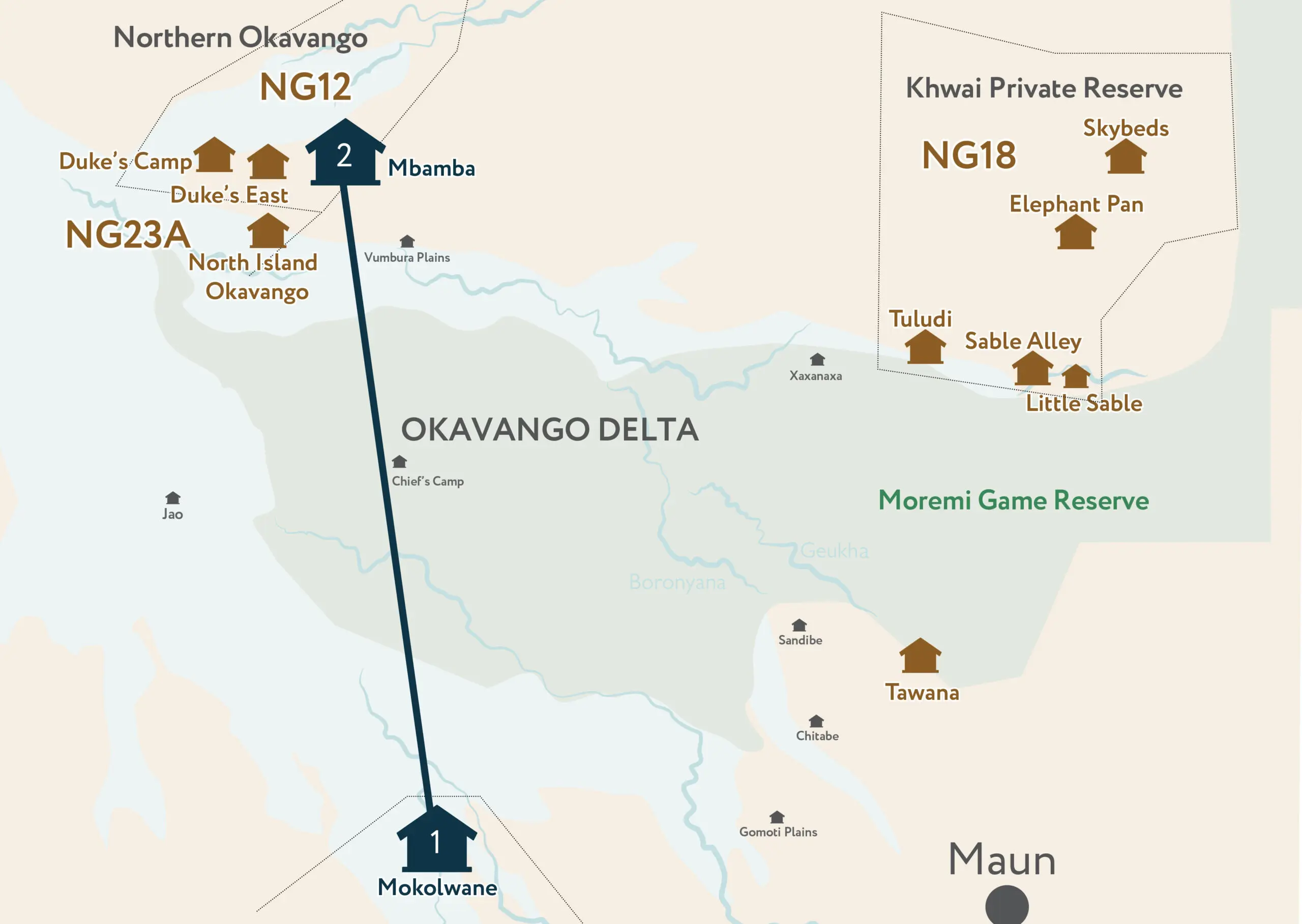 Okavango Delta Impressions with Adventures Africa - map